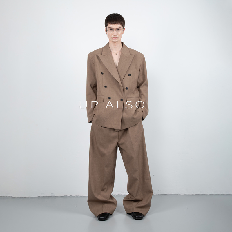 Upalso Elegant and Luxurious Large Lapel Multi-Button Loose Shoulder-Padded Blazer Suit Trendy