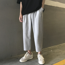 Pants Mens tide Pai Gow pants Korean version of the trend 9-point guard pants ins loose all-match straight sports very fairy ruffian handsome