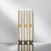 Sitting Silently Silver Pot｜Twinkle lotus pattern cigar box 999 sterling silver portable travel business gift humidifier