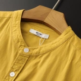 Японская свежая хлопковая рубашка для отдыха, кардиган, круглый воротник