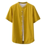 Японская свежая хлопковая рубашка для отдыха, кардиган, круглый воротник