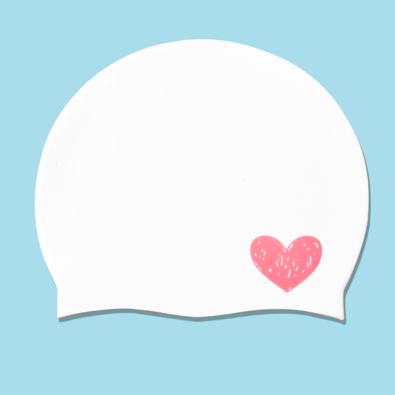 Silicone Swimming Cap Ladies Waterproof Earmuffs Loose Head Long Hair Special Cartoon Cat Large Swimming Equipment