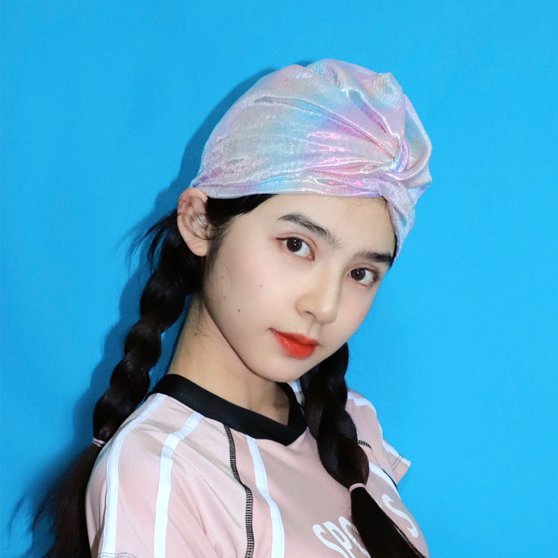 Shiny series cloth swim cap ladies 2022 new comfortable soft fit bu le tou hot spring resort swimming cap