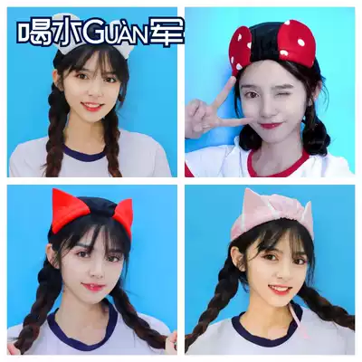 2021 New Cartoon fabric swimming cap female head drawstring adjustable swimming cap adult student hot spring cap