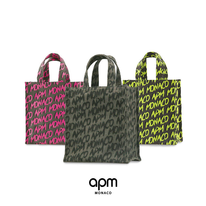 APM Monaco graffiti printed small tote bag canvas bag temperament backpack large capacity new year gift bag