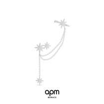 APM Monaco Single Six-pointed Star Falling Chain Earrings Earrings Silver Meteor Earrings Light Luxury Earrings Gift