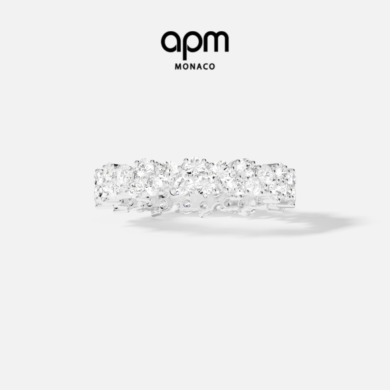 APM モナコ パヴェリング シルバー ライト ラグジュアリー ハイエンド スタッキングリング カップルリング 卒業祝い