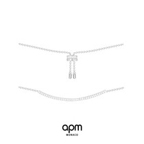 APM Monaco smiley face silver necklace women's new smile sweater chain autumn and winter design ins tide new year gift