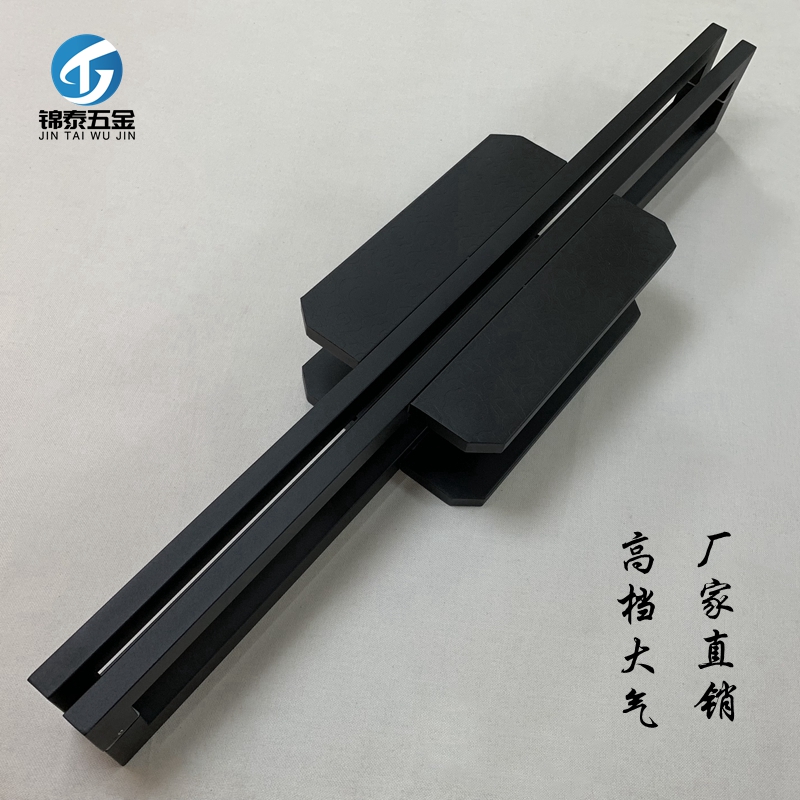 New Chinese style Xiangyun door handle thickened stainless steel glass door handle wooden door handrail black spot