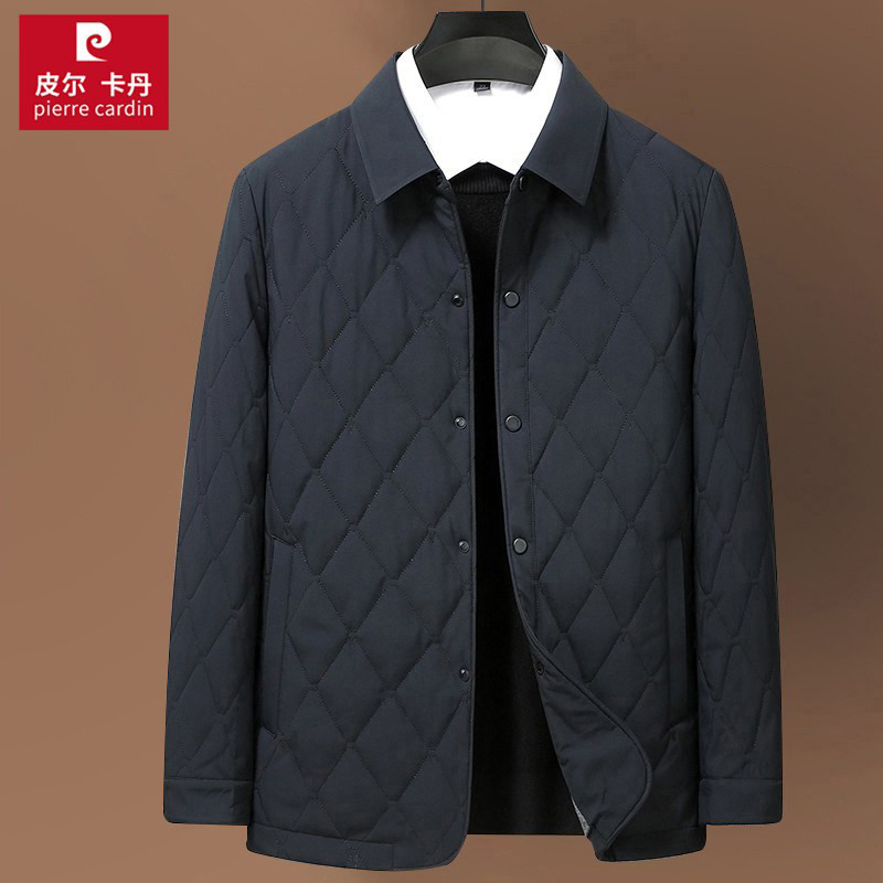 Pierre Cardin Middle-Aged and Elderly Men's Cotton Jacket Autumn and Winter Dad's Short Cotton Coat Quilted Lapel Casual Cotton Jacket for Men Pierre Cardin Middle-Aged and Elderly Men's Cotton Jacket Autumn and Winter Dad's Short Cotton Coat Quilted Lapel Casual Cotton Jacket for Men