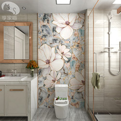 Light French tile bathroom tiles bathroom toilet flower tiles all-ceramic bathroom kitchen plant wall tiles magnolia