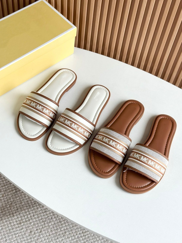Foreign Trade European and American 2025 New Style Genuine Leather Letter Embroidery Flat Slippers for Women, Fashionable and Versatile Beach Sandals