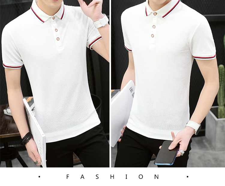 Mùa hè kích thước lớn áo thun nam áo cotton ngắn tay kinh doanh Áo sơ mi nam nửa tay giản dị có cổ áo form rộng nam