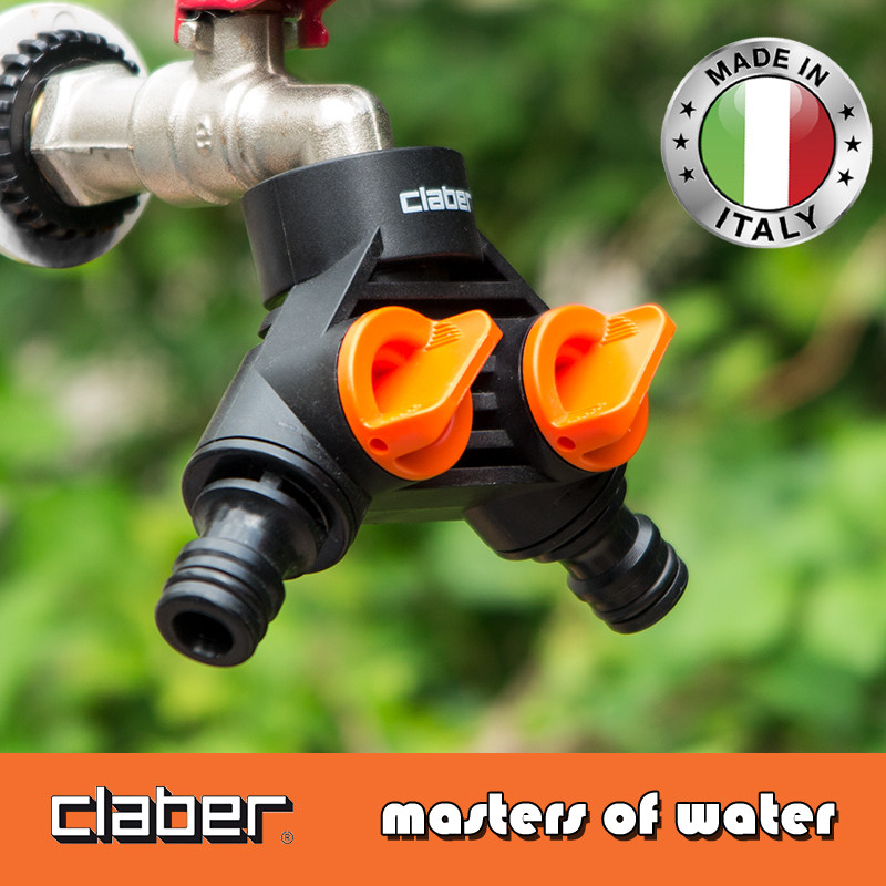 Italy imports claber one-in-two-out water divider washing machine faucet diverter three-way valve switch