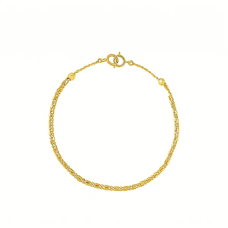 18K Gold Double-Layer Pull-Out Bracelet Pure 18K Gold Double-Layer Adjustable Pull-Out Fashion Bracelet Extension Chain DIY