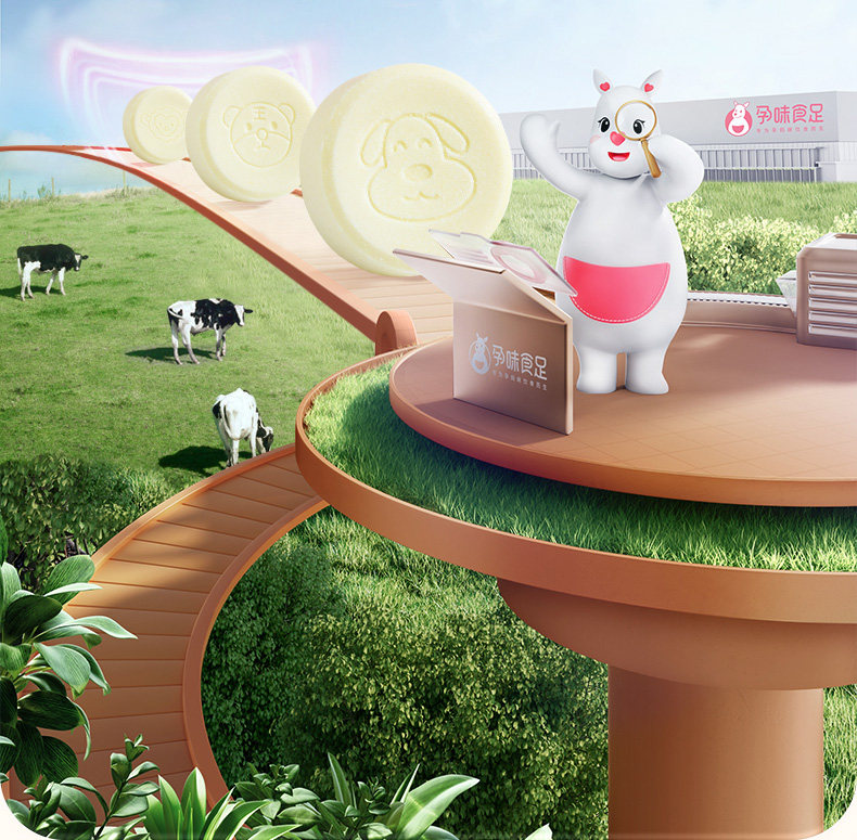 【中国直邮】 孕味食足 牛奶片 孕妇零食高钙高蛋白儿童奶贝孕期奶酪营养 60g/袋