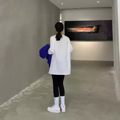 HUYIFAN white long sleeve T-shirt female 2021 spring and autumn Korean version of loose base base shirt with long top