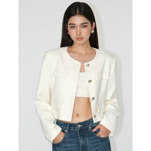 Черная весенняя дизайнерская ретро куртка, французский стиль, в стиле Шанель, тренд сезона