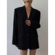 NEVA HU Self-focused Black High-end Suit Jacket Women's Loose Casual Suit Temperament Top
