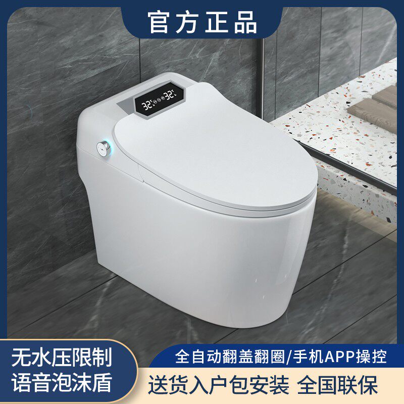 Smart toilet voice bubble one-piece fully automatic flap with water tank drying remote control flush electric toilet