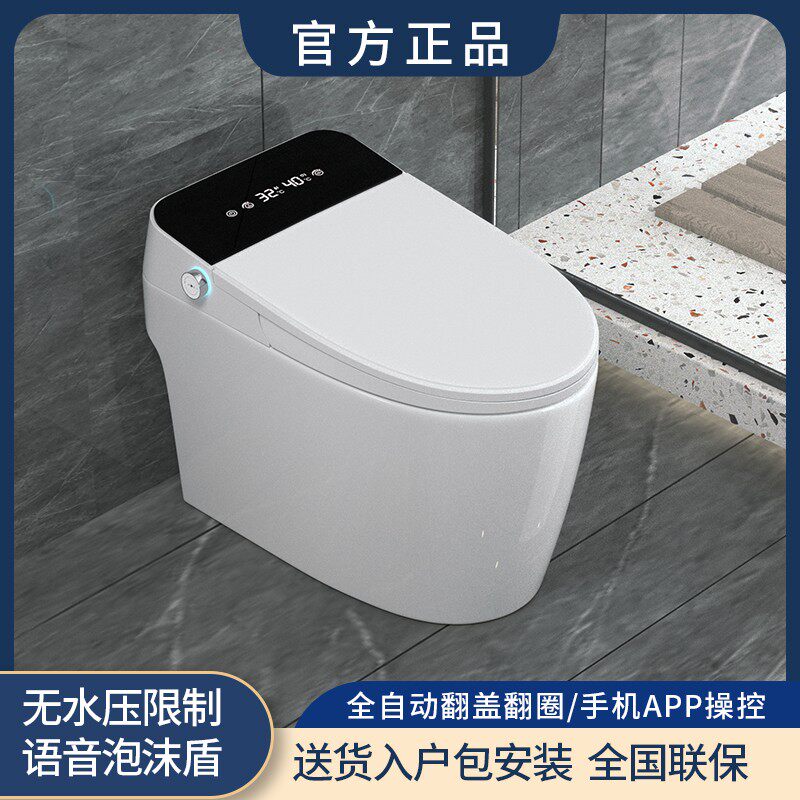Smart toilet voice bubble one-piece fully automatic flap with water tank remote control drying flushing electric toilet