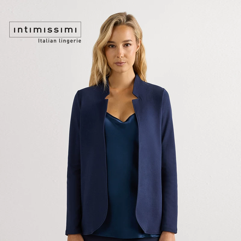 Женский casual модный кардиган Intimissimi многоцветный хлопковый для повседневной носки, длинный рукав, CL139C