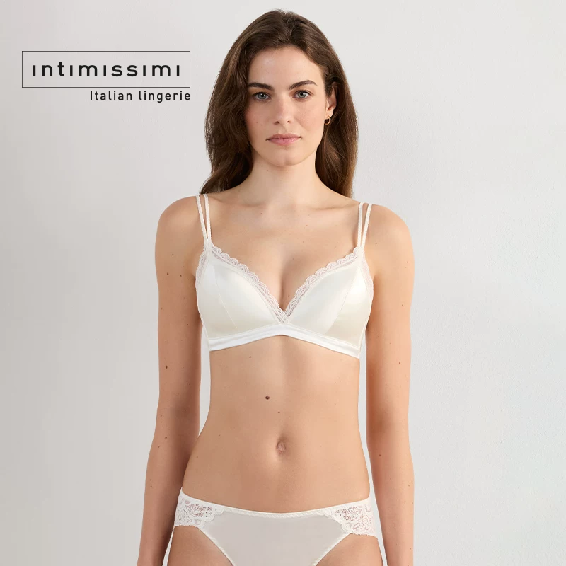 [Серия Star] Intimissimi кружевной бюстгальтер Tiziana из шелковицы без косточек пуш-ап RIS92T