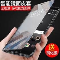 Samsung s8 mobile phone shell galaxy s9 mirror protective cover Gaile note9 all-inclusive edge drop protection s8 plus curved screen Note8 clamshell leather cover S9 personality creative Korean