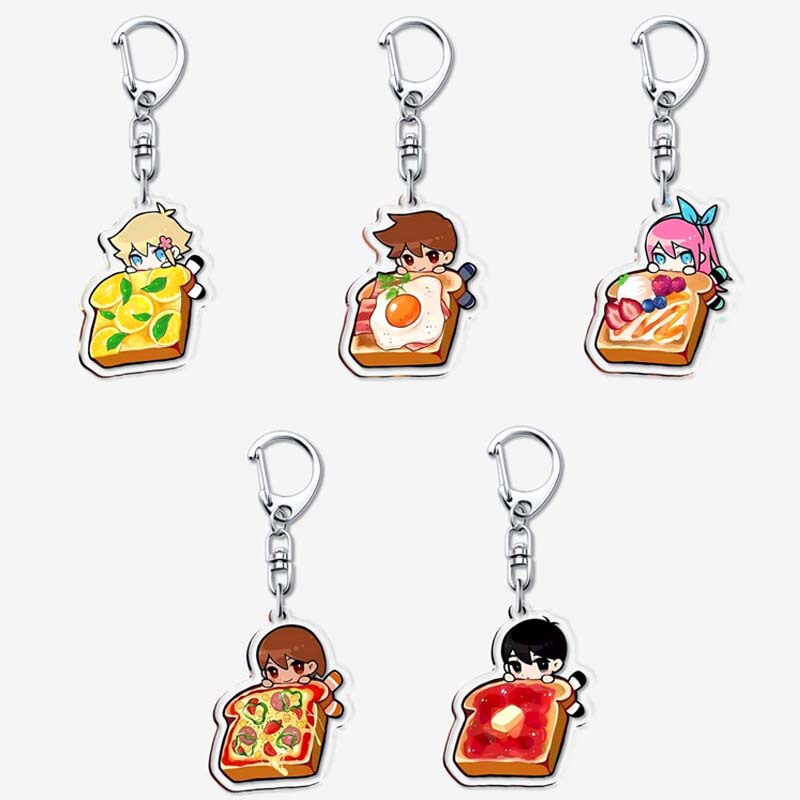 Bread-Themed Omori Acrylic Keychain Peripheral Game Accessory Aubrey Kay Hero Bethel Marley