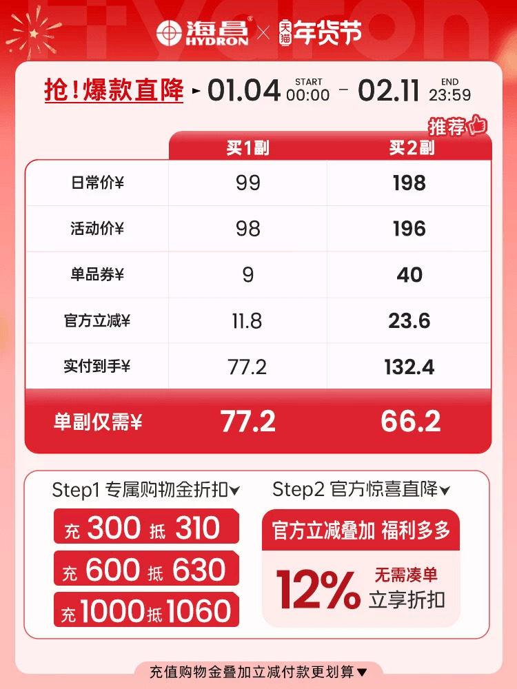 Haichang Hd Hydrating Half-Year Disposable Contact Lenses 1/2 Piece, Lightweight, Comfortable, Transparent Lenses, Official Genuine Product