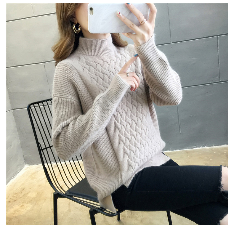 Áo len nữ màu đỏ nữ 2019 mới của phụ nữ mùa thu thủy triều mùa thu áo len lỏng lẻo đáy áo mùa xuân và mùa thu dài tay áo - Áo len áo thu đông nữ