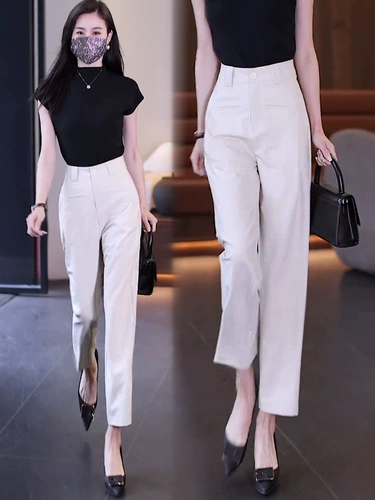 Летние приталенные штаны, костюм для отдыха, свободный прямой крой