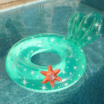 Inflatable starfish swimming ring for adults pvc thickened mermaid sequin ring internet celebrity swimming ring with backrest and stars