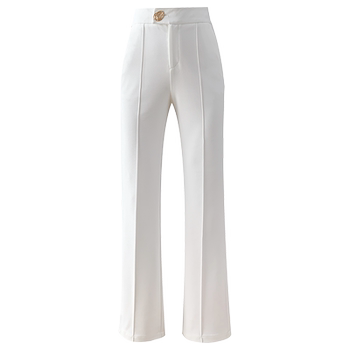 White bootcut trousers for women spring and summer thin suit flared trousers