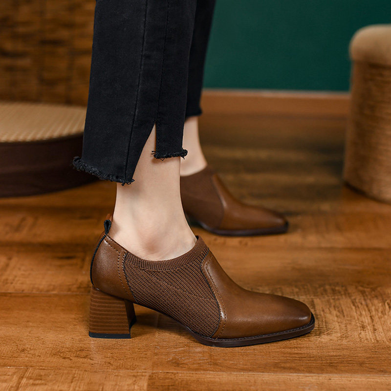 Censay Kime Store Long Recommended ~ Temperament 100 Hitch Thick Heel Single Shoe Woman 2022 New Square Head Fashion High Heels Shoes