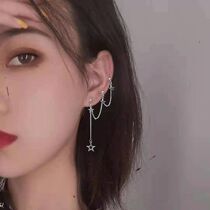 Eardural earrings with two earholes earrings one-piece of three earholes with ear-bone double-ear-hole four