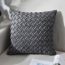 Holding Pillow Living-room Brief Modern Pure Color Fabric Sofa-Like Room Office Car Load Back Cushion Waist Backrest Cover