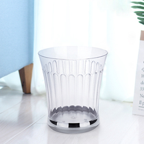 Thickened trash can transparent household living room without cover creative simple storage bucket large capacity acrylic light luxury paper basket