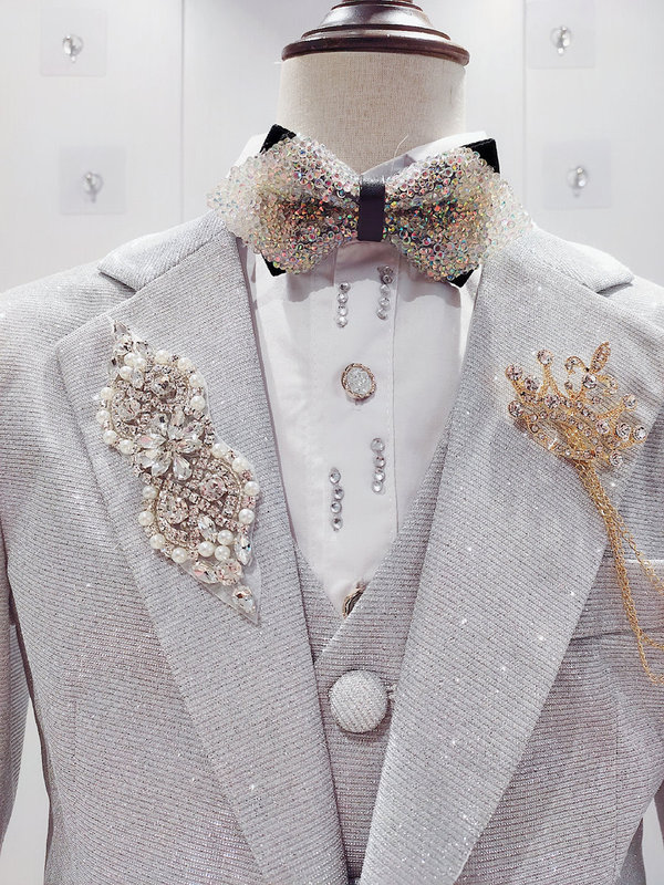 Children's Formal Wear Starry Sky Fantasy Korean Style Handsome Boy Suit Set Small Suit Children's Host Performance Outfit Runway Show