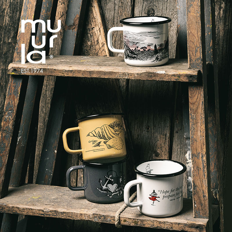 Finnish muurla x makia cooperation Moomin enamel cup original painting series mug Nordic classic cup