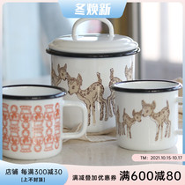 Finland Muurla IvanaHelsinki series enamel cup enamel mug storage jar biscuit bucket