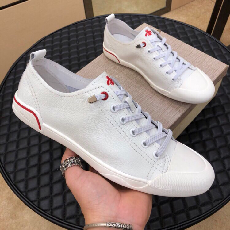 European station men's shoes 2023 spring and summer new leather white shoes male white shoes trend breathable plate shoes and soft leather