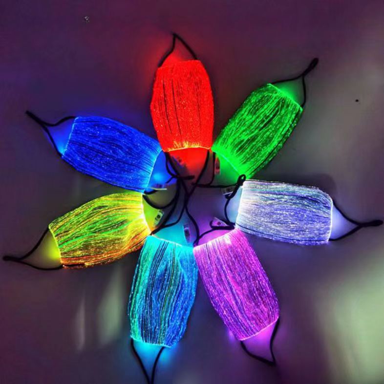 Glowing Mask Tiktok Popular Model, Seven-Color Changing Fiber Optic, Bar, Disco, Nightclub, Led Night Market Photo Prop Glowing Mask Tiktok Popular Model, Seven-Color Changing Fiber Optic, Bar, Disco, Nightclub, Led Night Market Photo Prop