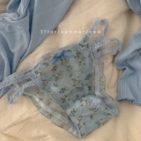 Тонкое кружевное комфортное дышащее нижнее белье, штаны, цветочный принт, средняя посадка