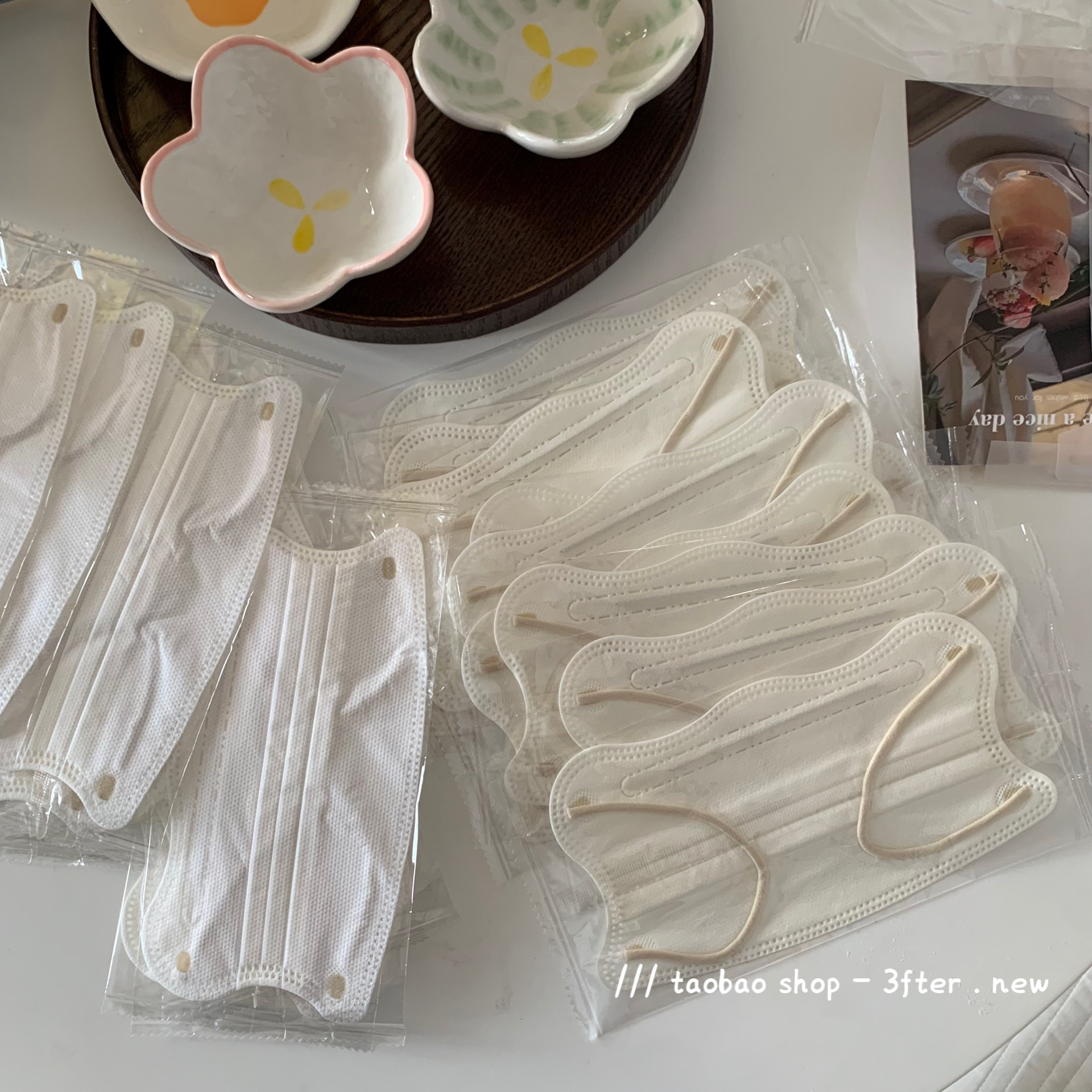(10 pieces) of cream rice ~ independent packaging with slim and high face value v face beauty and beauty butterfly three-layer protective mask-Taobao