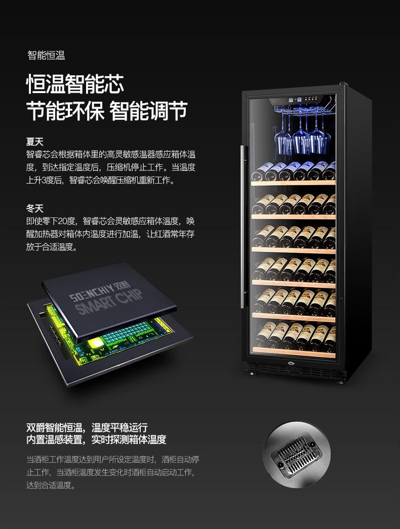 tủ bảo quản rượu vang gia đình SOENCHIY đôi Jue SJ-380 nhiệt độ không đổi rượu làm mát nhà xì gà tủ lạnh máy nén lạnh tủ lạnh thanh trà tủ rượu đẹp phòng khách