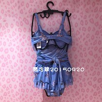 Fendipoem special cabinet swimsuit pink kittens leaky waist strap skirt hem split spa swimsuit FS0702