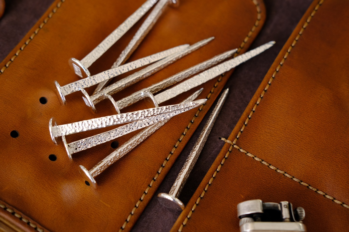 Pure silver 999 hand - made officer pipe pipe pressure rod three - edge non - 925 tool accessories repair carbon layer