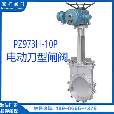 PZ973W-10P stainless steel electric knife type gate valve manufacturer slurry wear-resistant mud knife valve clip type powder