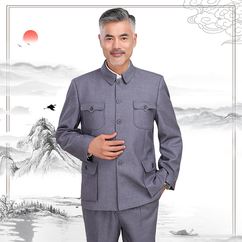 中山装套装：男春夏季老年人薄款宽松外套，爷爷装爸爸装的时尚回归！